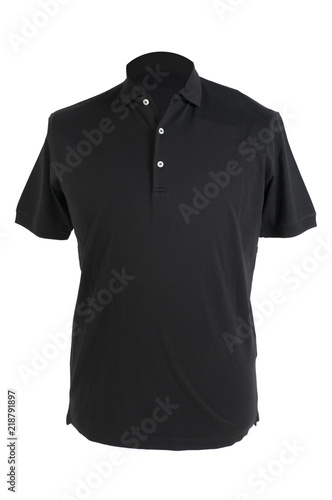 black male t-shirt polo isolated on white