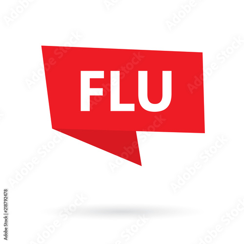 flu word on a speach bubble- vector illustration