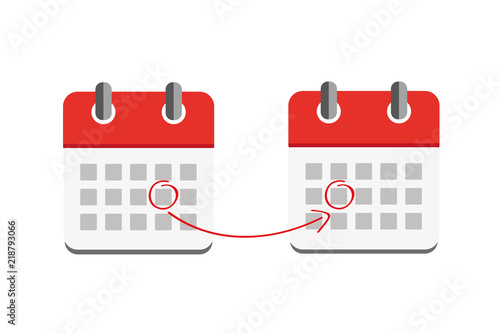 red calendar time shifting icon business