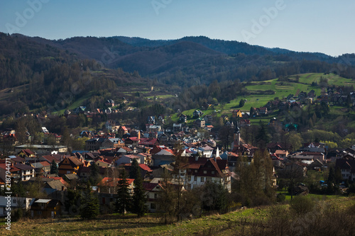 Kroscienko on the Dunajec village, Pieniny, Poland