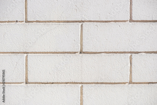 close-up view of white brick wall background