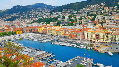 View of the harbour from the Castle Hill, Nice, France