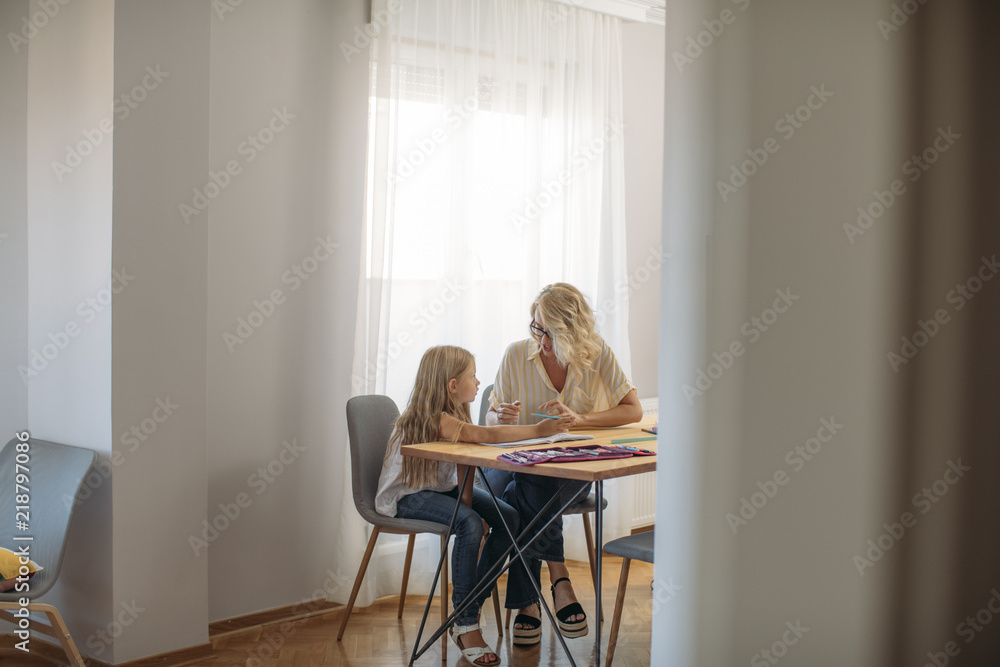A Girl Studying at Home A Girl Studying at Home