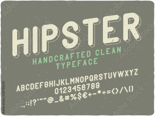 Vintage label font with 3d extrude effect.