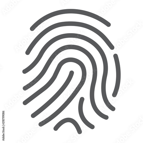 Cryptographic signature line icon, security and identity, fingerprint sign, vector graphics, a linear pattern on a white background, eps 10.