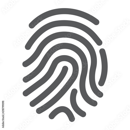 Cryptographic signature glyph icon, security and identity, fingerprint sign, vector graphics, a solid pattern on a white background, eps 10.