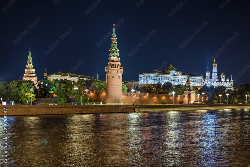 Moscow kremlin in evening, Russia