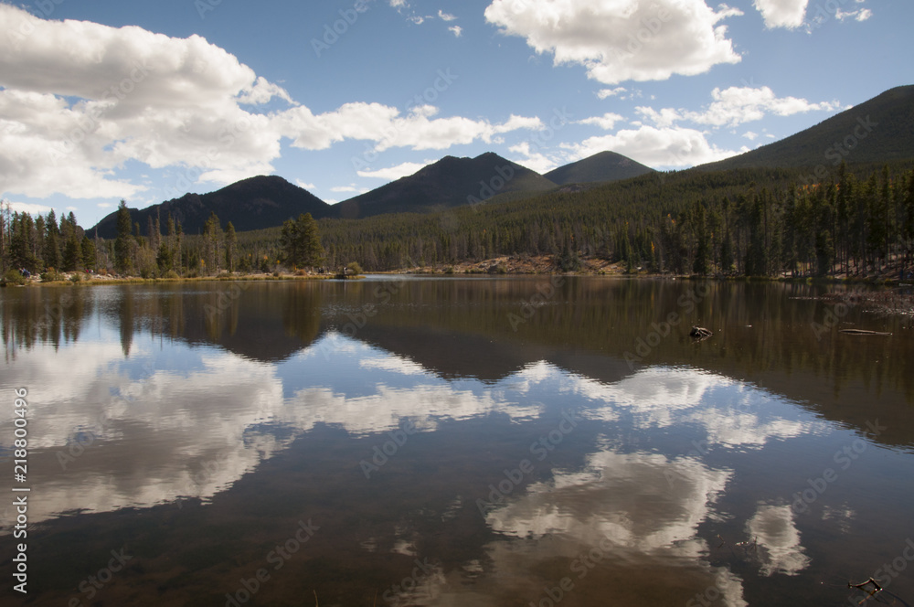 Reflection of Mountains in Lake, Rocky Mountain National Park