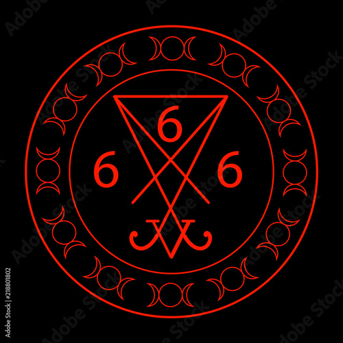 666- the number of the beast with the sigil of Lucifer symbol