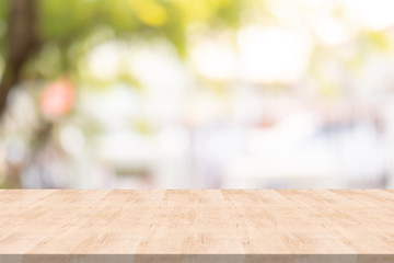 Table top on blurred background