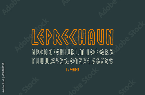 Hollow sans serif font in the style of handmade graphics