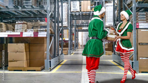 Photos Santa Claus helpers and free space for your decoration.