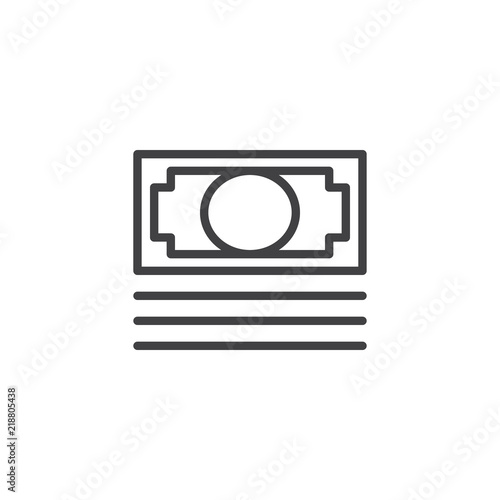 Money bill stack outline icon. linear style sign for mobile concept and web design. Dollars simple line vector icon. Symbol, logo illustration. Pixel perfect vector graphics