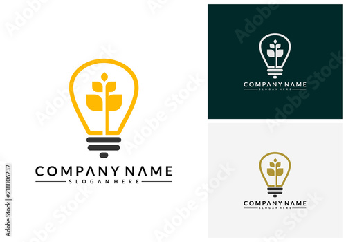 Wheat Idea logo template, Modern Bulb Wheat designs concept