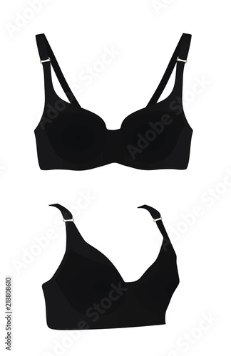 Black bra. vector illustration