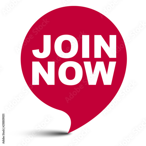 red vector bubble banner join now