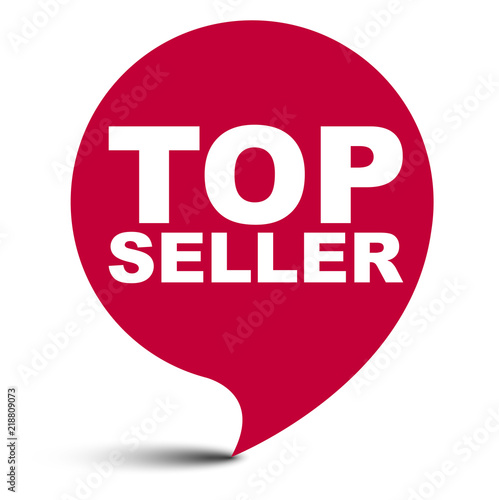 red vector bubble banner top seller