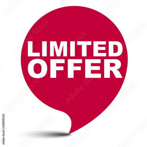 red vector bubble banner limited offer