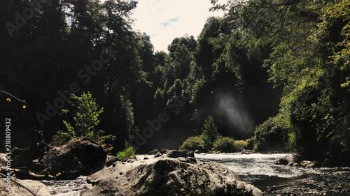 Cautin river next to the salto del indio waterfall photo