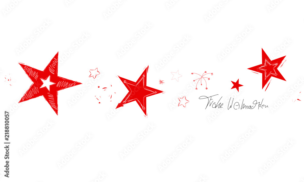 Stern Band Banner Rot Gruß Frohe Weihnachten Skizze Reihe Stern Band Banner Rot Gruß Frohe Weihnachten Skizze Reihe