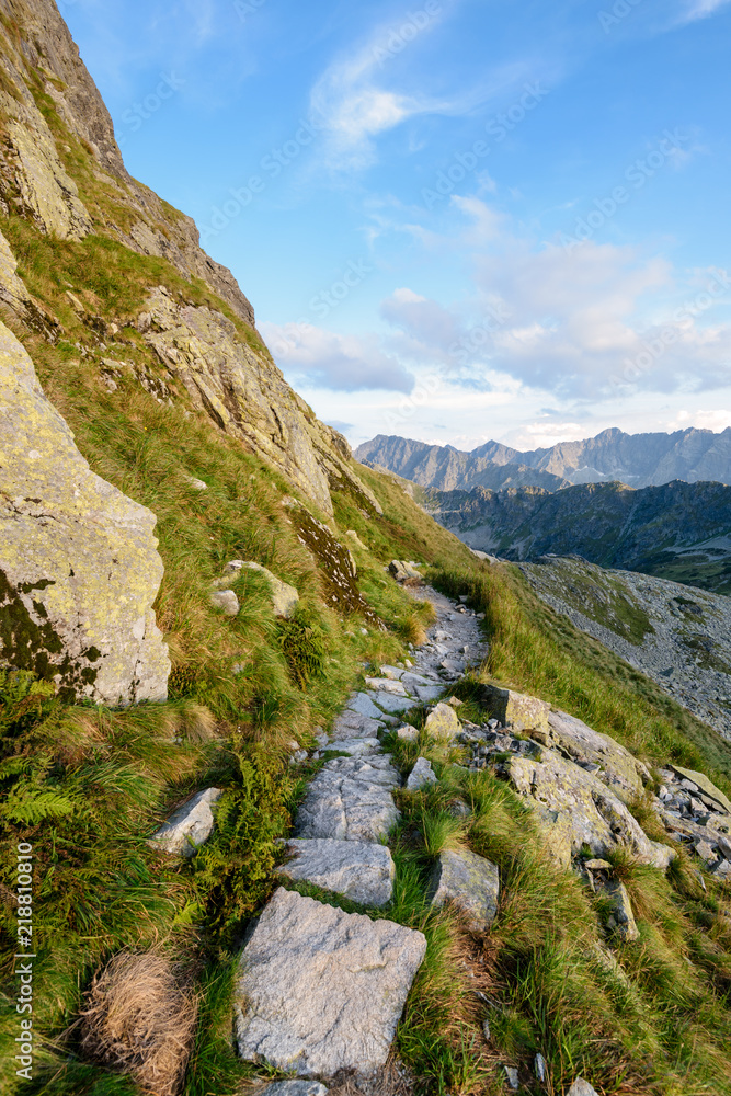 Hiking Train in the High Tatra in the Valley of Five Lakes Hiking Train in the High Tatra in the Valley of Five Lakes