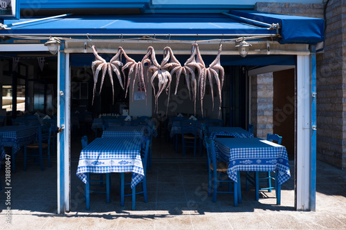 frische Tintenfische im Restaurant