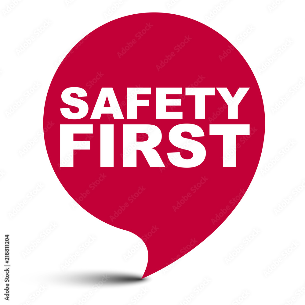 red vector bubble banner safety first red vector bubble banner safety first