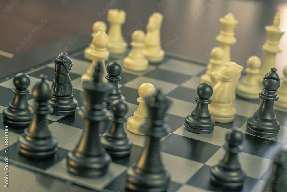 wonderful chess figures and  strategy concept