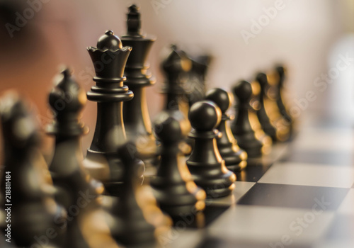wonderful chess figures and strategy concept