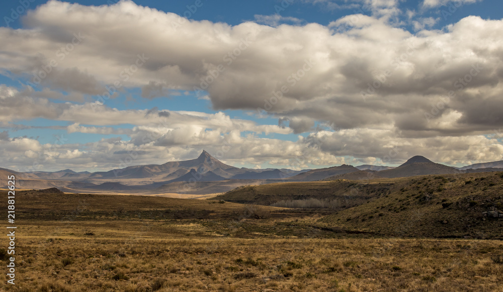 Karoo winter landscape in the Nieu Bethesda district South Africa image in landscape format with copy space