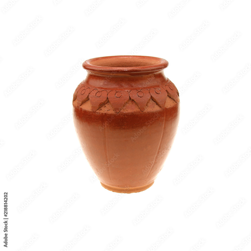 ..Clay pots isolated on the white background with clipping path. ..Clay pots isolated on the white background with clipping path.