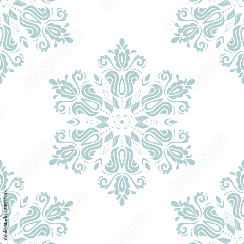 Orient vector classic blue pattern. Seamless abstract background with vintage elements. Orient background. Ornament for wallpaper and packaging