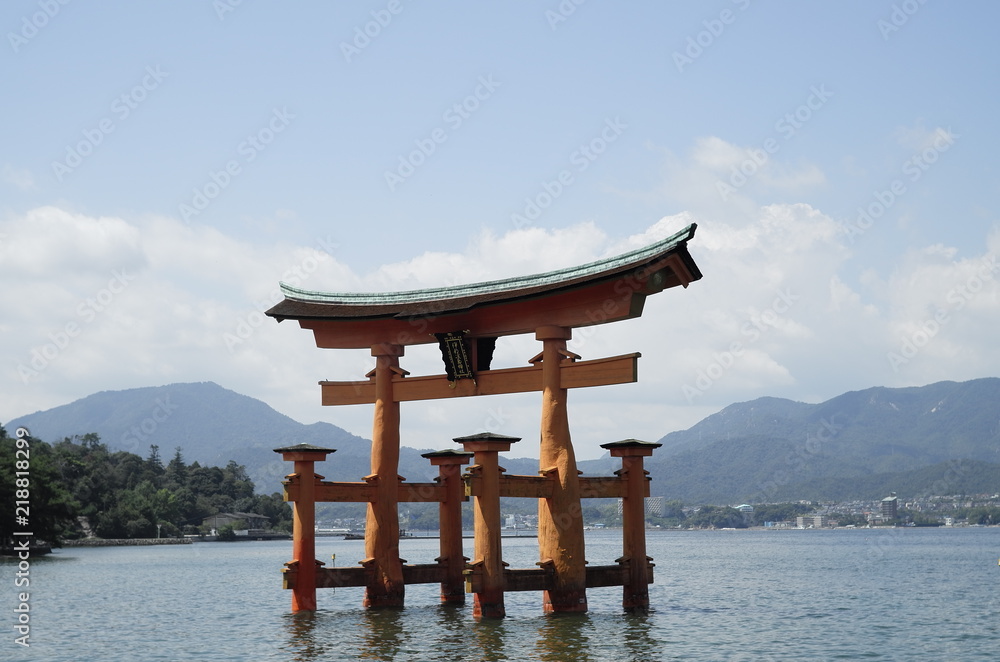 Torri at Miyashima, Hiroshima in Japan Torri at Miyashima, Hiroshima in Japan