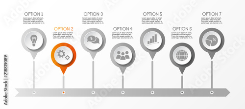 Infographic template - business timeline. Vector.