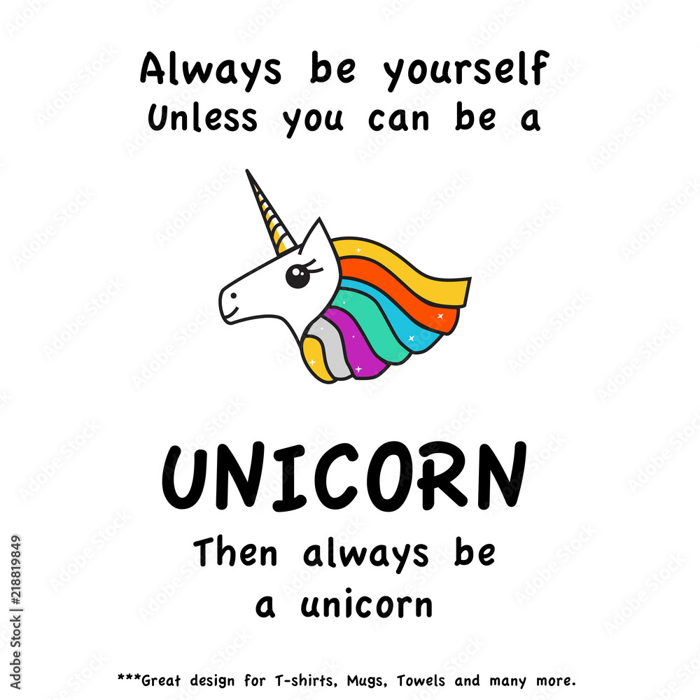 Funny Unicorn Quote Stock Vector | Adobe Stock