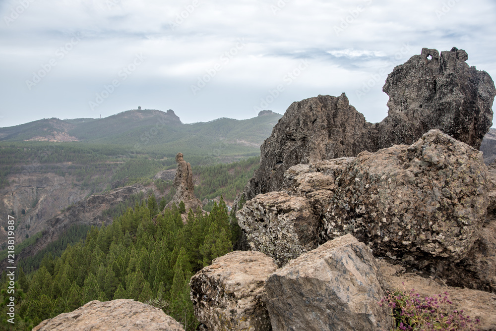 Fototapeta premium Blick auf Pico de las Nieves vom Roque Nublo