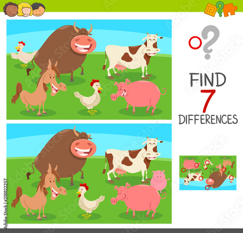differences game with farm animals © Igor Zakowski