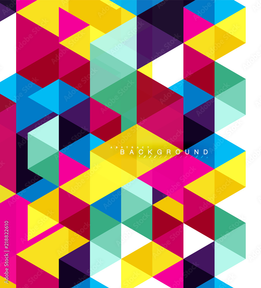 Multicolored triangles abstract background, mosaic tiles concept Multicolored triangles abstract background, mosaic tiles concept