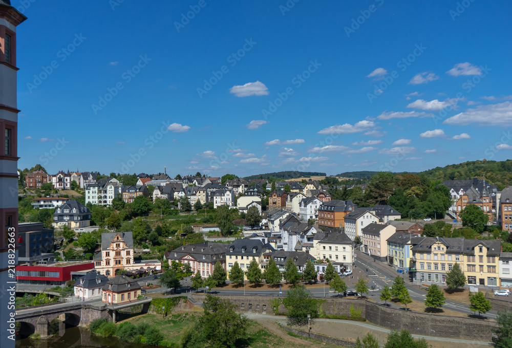 View from Weilburg Castle to the city
