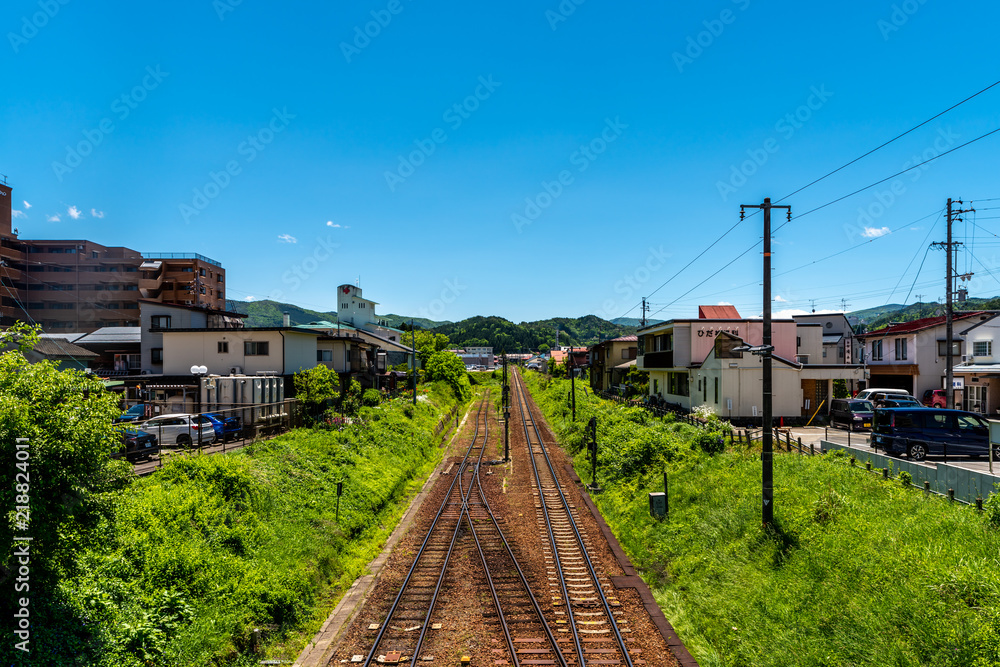 Japanese railway from top Japanese railway from top