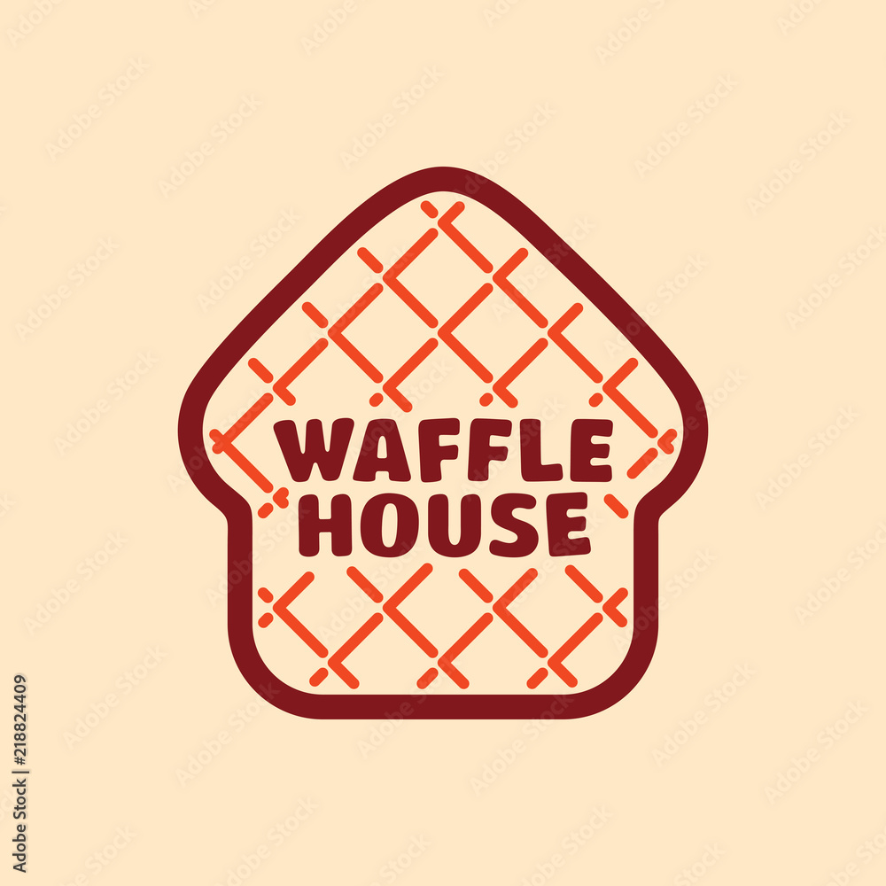 Modern professional vector logo Waffle House in orange theme Stock