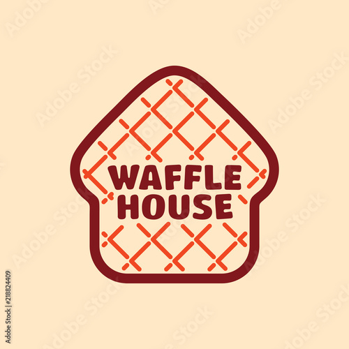Modern professional vector logo Waffle House in orange theme
