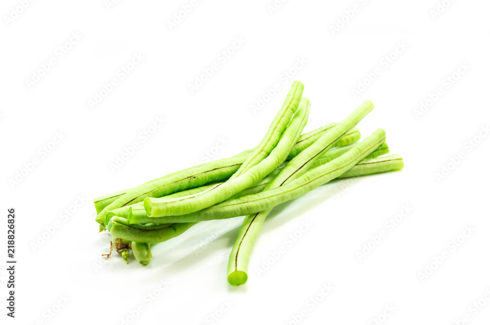 Fresh long bean isolated on white backgroun Fresh long bean isolated on white backgroun
