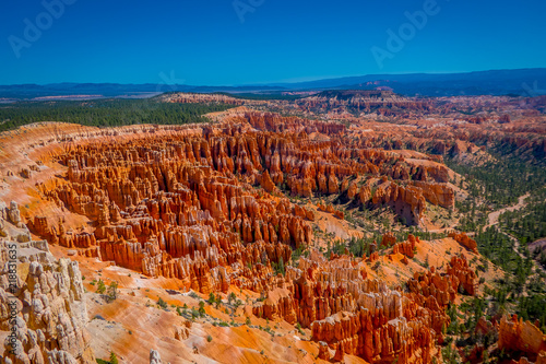 Bryce Canyon at sunrise as viewed from Inspiration Point at Bryce Canyon National Park, Utah photo