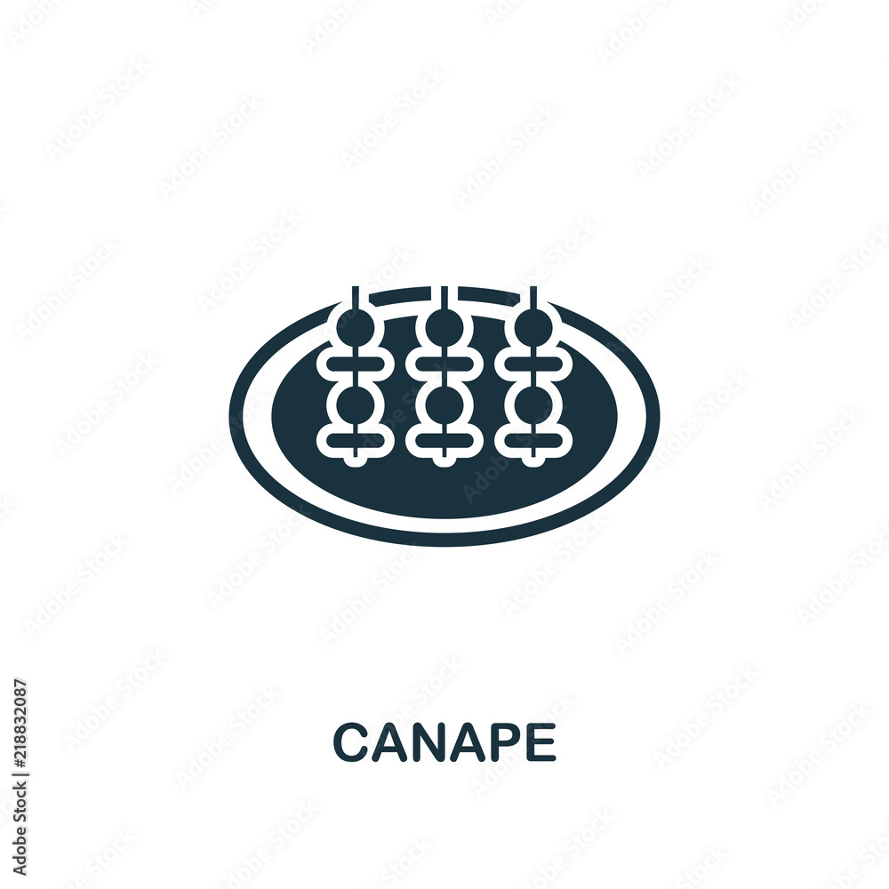 Canape icon. Monochrome style icon design from meal icon collection. UI.  Illustration of canape icon. Pictogram isolated on white. Ready to use in  web design, apps, software, print. Stock Vector | Adobe