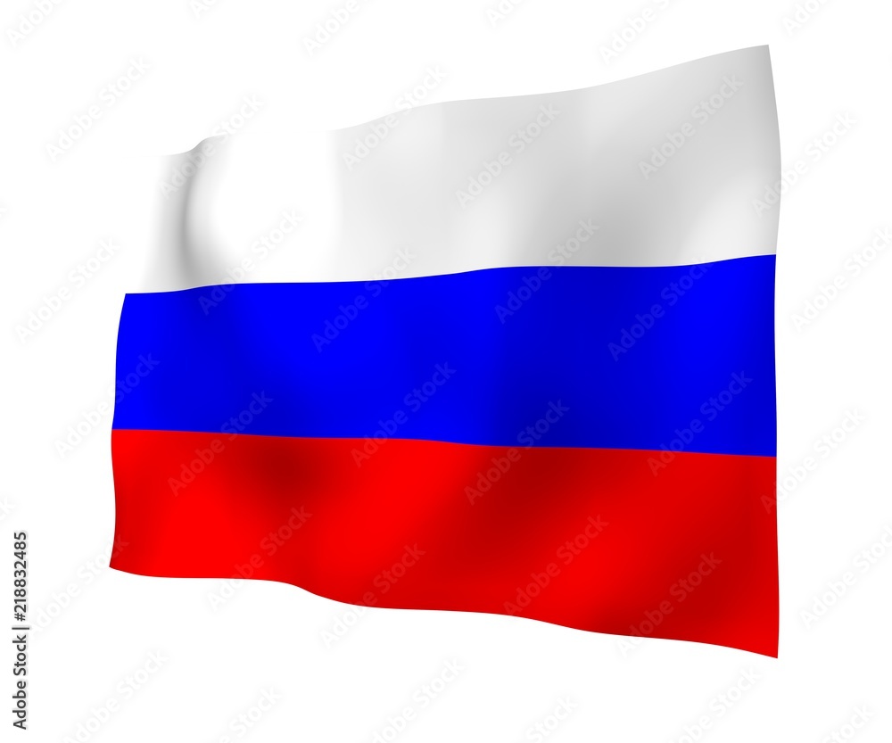 Waving flag of the Russian Federation. The National. State symbol of the Russia. 3D illustration Waving flag of the Russian Federation. The National. State symbol of the Russia. 3D illustration