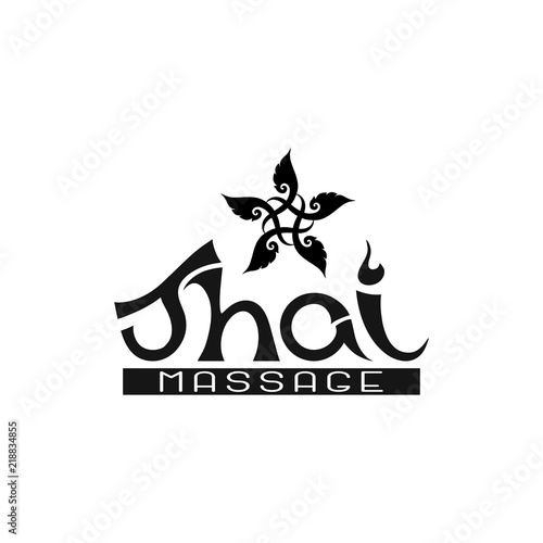 Logo for Thai massage with traditional thai ornament, pattern el