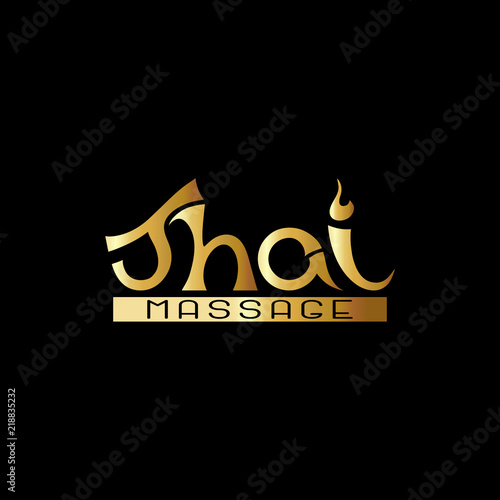 Logo for traditional Thai massage. In gold. Vector illustration.