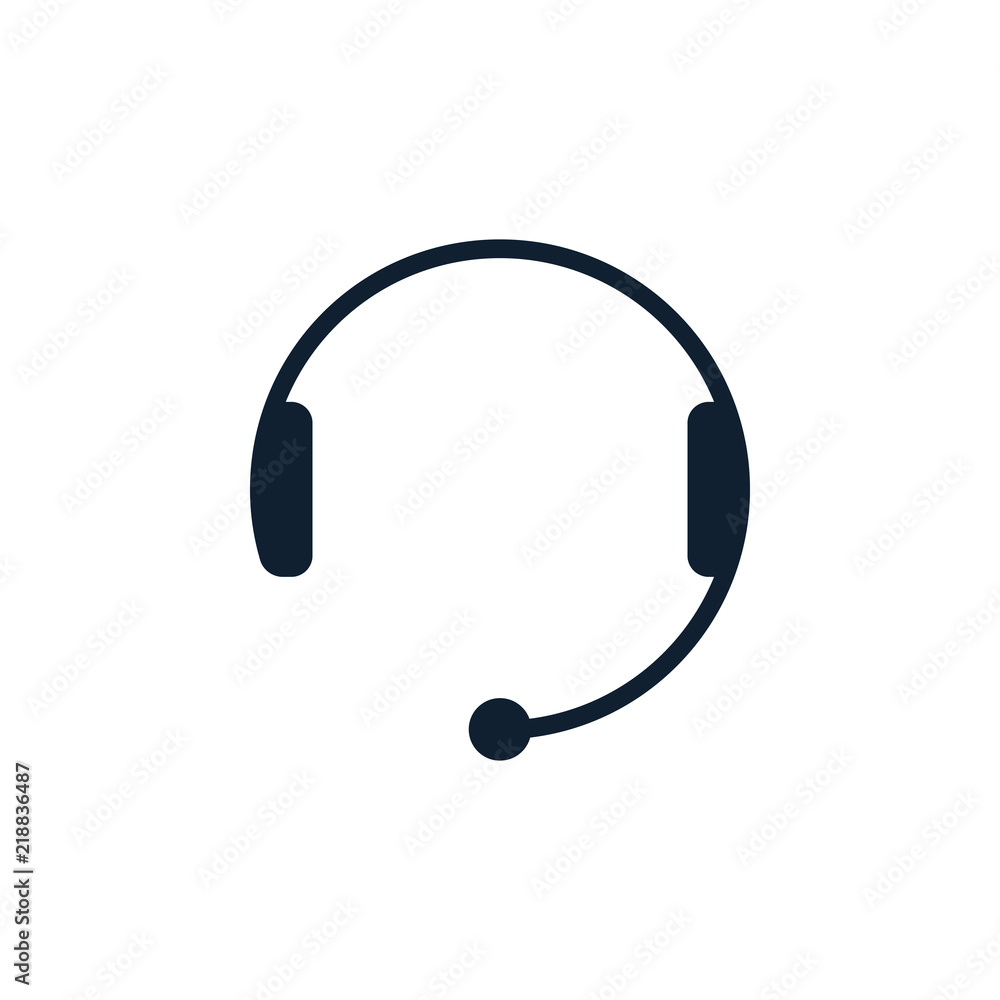 Headphones with microphone icon Headphones with microphone icon