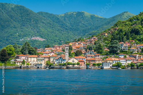 Torno, colorful and picturesque village on Lake Como. Lombardy, Italy.